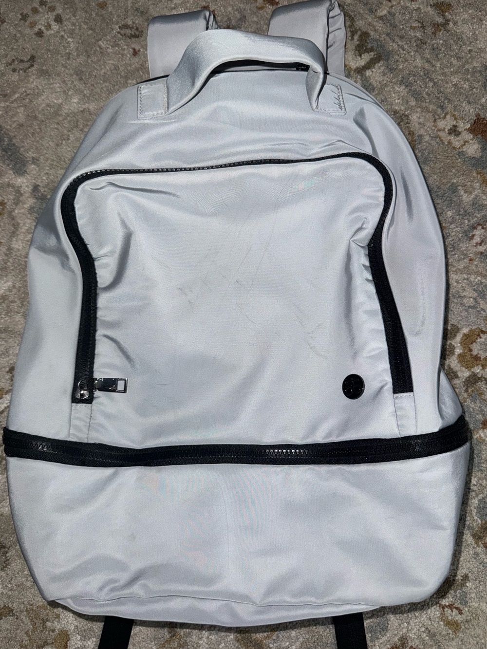 Arbonne Light Grey Backpack with Black Trim